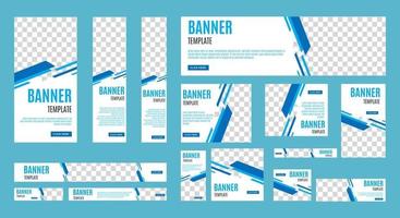 Banners web comerciales con tamaño estándar y lugar para fotos. vector