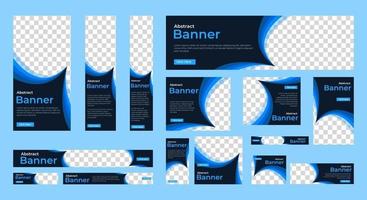 Plantilla de banners modernos con tamaño estándar para publicidad. vector