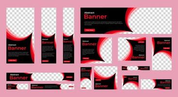 Plantilla de banners modernos con tamaño estándar para publicidad. vector