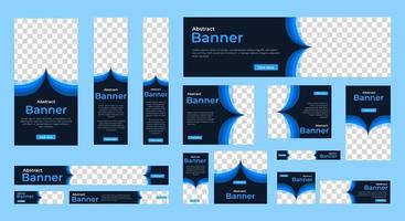 Plantilla de banners modernos con tamaño estándar para publicidad. vector