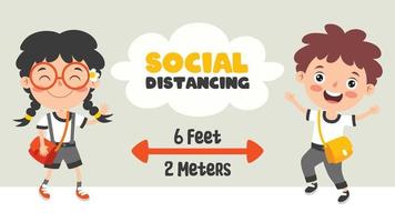 reglas de distancia social para niños vector