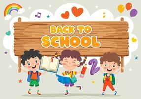 Happy Cute Cartoon School Children vector