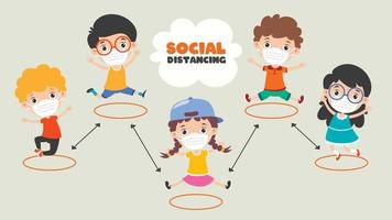 Social Distance Rules For Children vector