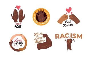 Collection Of Black Lives Matter Movement Badge vector