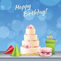 Birthday Party Accessories Realistic Vector Illustration