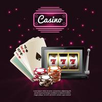 Ilustración de vector de composición realista de casino oscuro