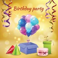 Birthday Party Accessories Realistic Vector Illustration