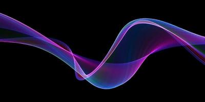 Banner with abstract flowing rainbow waves vector