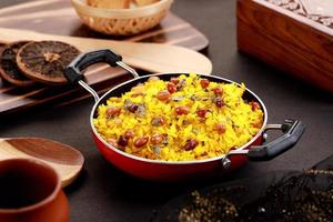 Poha in a wok photo