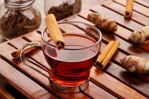 Detox tea with cinnamon and turmeric photo