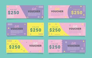 Gift Voucher in Memphis Style Design vector