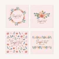 Botanical greeting card template vector