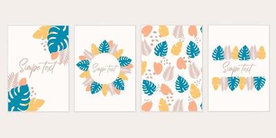 tropical card templates vector