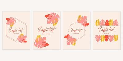 tropical card templates vector