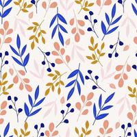 Botanical seamless pattern with flowers  and leaves vector