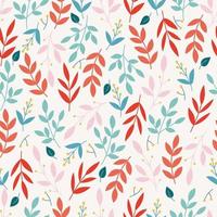 Botanical seamless pattern with flowers  and leaves vector