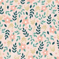 Botanical seamless pattern with flowers  and leaves vector