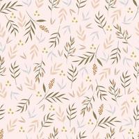 Botanical seamless pattern with flowers  and leaves vector