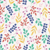 Botanical seamless pattern with flowers  and leaves vector