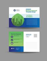 Diseño de tarjeta postal de negocios corporativos o guardar la fecha de invitación o correo directo. vector