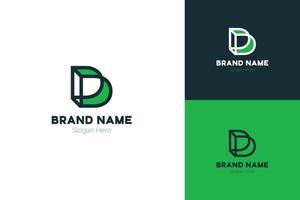 Letter D Geometric Colorful 3d Style Logo With Optical Illusion Effect vector