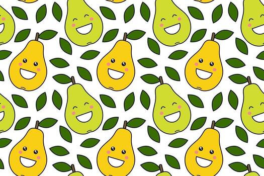 Pears seamless pattern vector