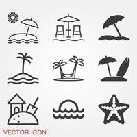 vector icono de playa