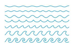 Water wave vector. Waves swaying in lakes and oceans Isolated on white background vector