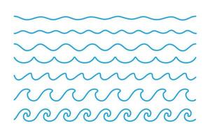 Water wave vector. Waves swaying in lakes and oceans Isolated on white background vector