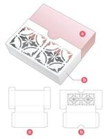 Sliding box with stenciled pattern on cover die cut template vector