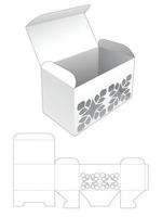 Box with stenciled pattern die cut template vector