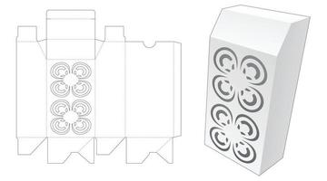 caja biselada con plantilla troquelada de patrón de mandala estarcido vector