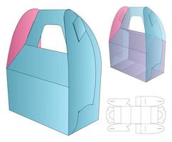 caja de embalaje diseño de plantilla troquelada maqueta 3d vector