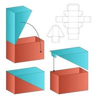 caja de embalaje diseño de plantilla troquelada maqueta 3d vector