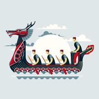 Ilustración de vector de festival de barco de dragón chino