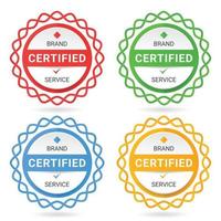 conjunto de distintivos certificados ilustración vectorial diseño de logotipo certificado vector