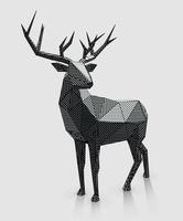 Low poly line art stag illustration vector