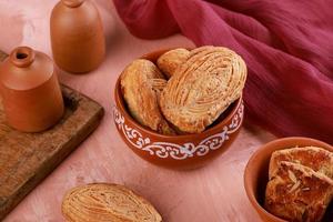 Fain puffs in a bowl close-up photo