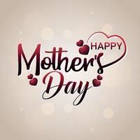 Happy mothers day background with creative realistic typography on background vector