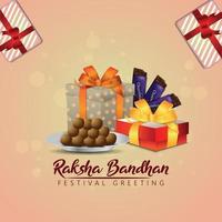 Indian festival happy raksha bandhan celebration greeting card with vector illustration