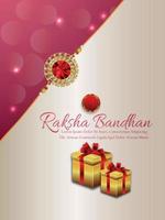 Raksha bandhan indian festival celebration party poster with creative gifts vector