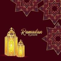 Ramadan kareem islamic festival with pattern background vector