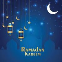 Islamic ramadan kareem festival celebration greeting card vector