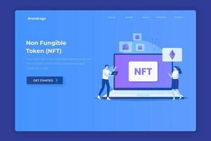 Non fungible token illustration landing page