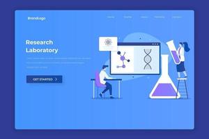 Research laboratory illustration landing page vector