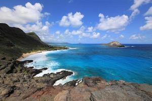 View from Makapuu Lookout in Oahu, Hawaii photo