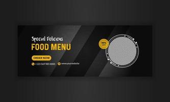 Food menu social media post design vector