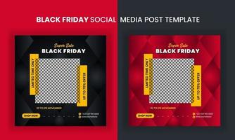 Black friday social media post template vector