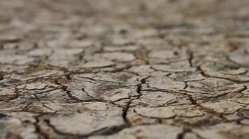 Motion of Dry Lake or River making Cracked Clay on Ground