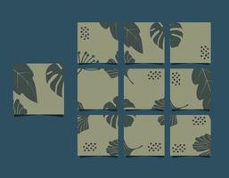 social media template floral background frame puzzle used for product promotion posts vector